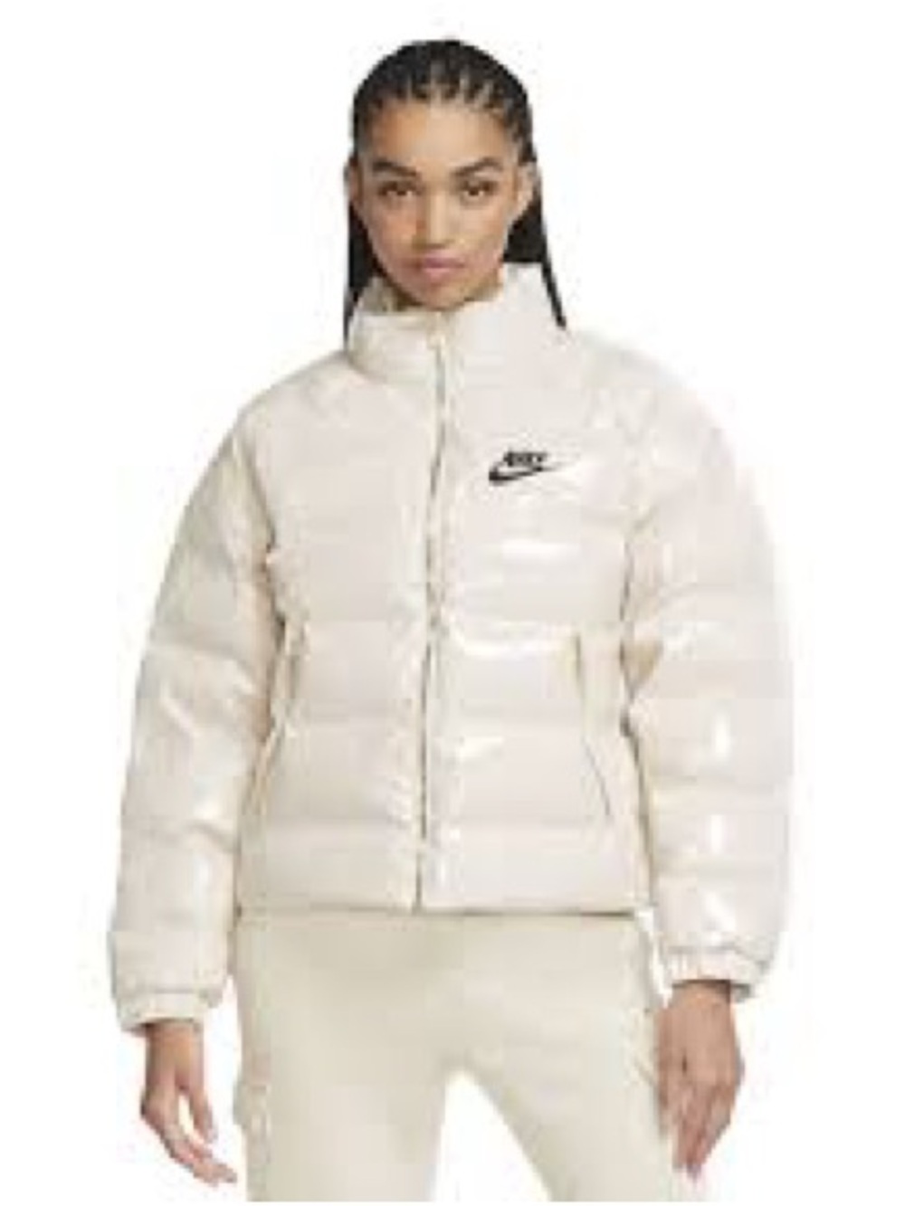 NWOT NIKE Women's Off-White Quilted Puffer Jacket Size S